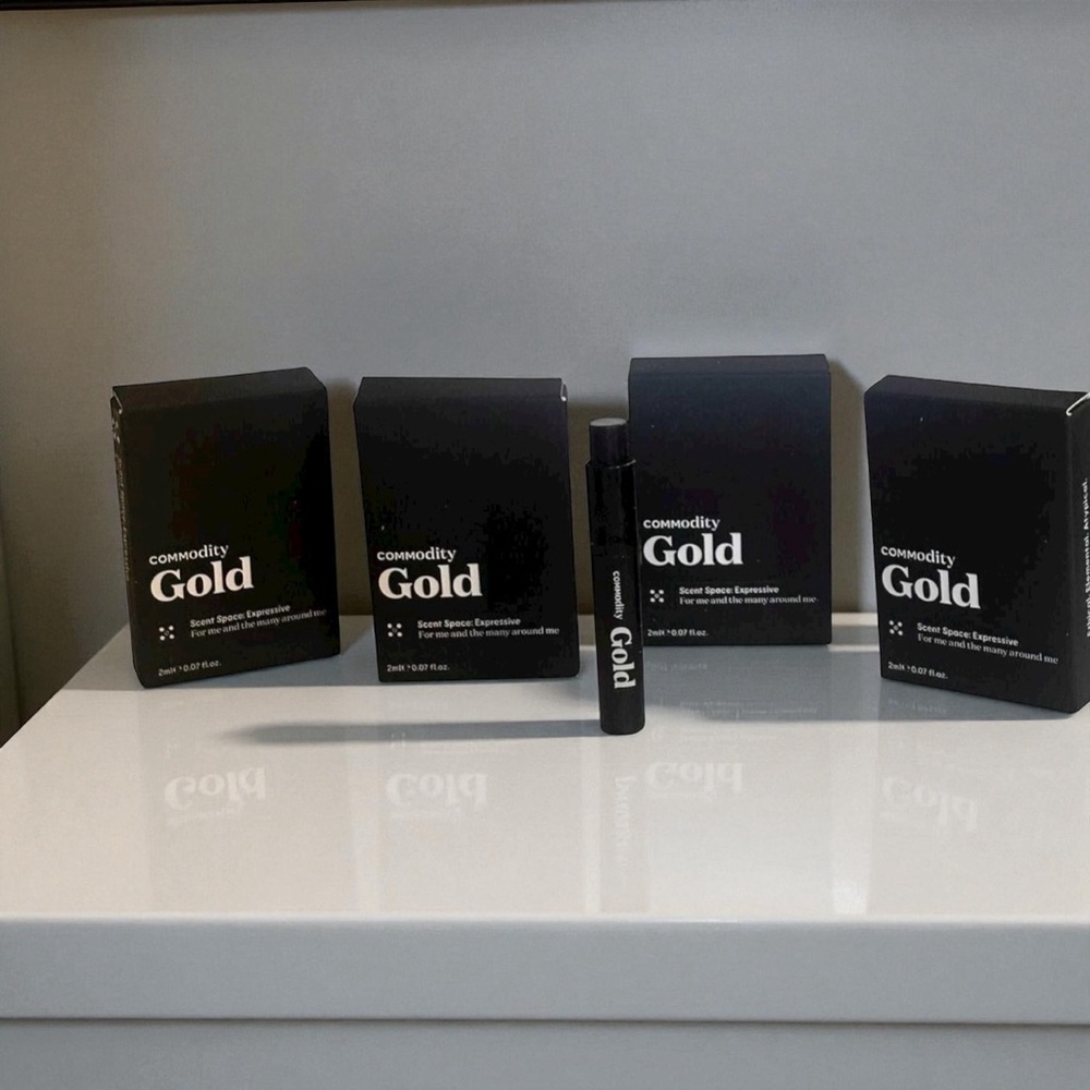 Commodity Gold Expressive Scent Perfume Sample Spray .07oz, 2ml- Bundle of 4 NEW